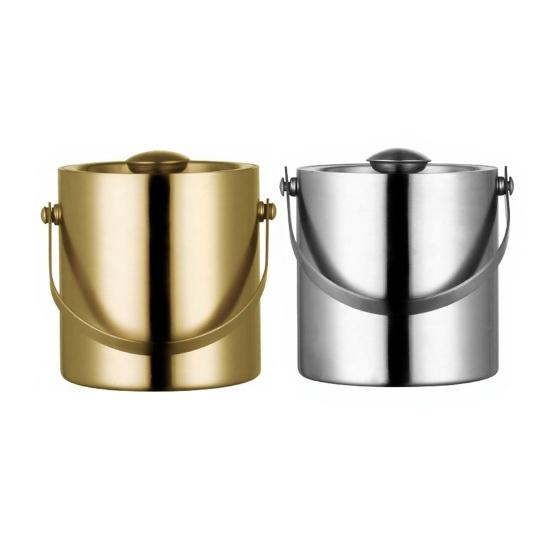 Stainless Steel Ice Bucket with Lid Double-Wall Insulated Wine Champagne Cooler 1.4/2/3L Large Capacity Rust-Proof Barrel for Bars Hotels Parties