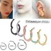 1Pc Hot Unisex Titanium Steel Hinged Segment Ear Helix Tragus Nose Hoop Lip Ring Piercing Septum