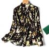 2023 Autumn Silk Shirt Fashion Long Sleeve Casual Loose Shirt Print Tops Women Office Clothes Tops Blusas  Top Elegant 29957