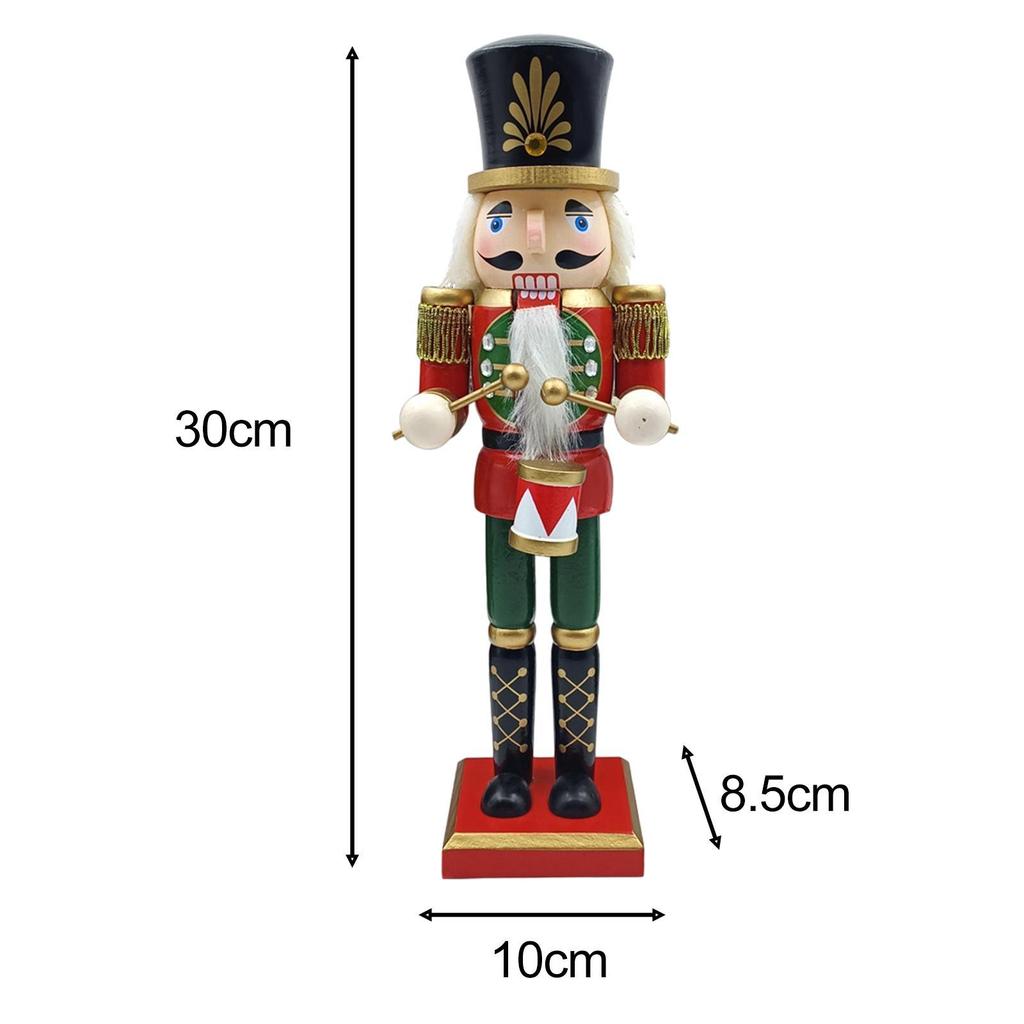 Wooden Nutcracker Ornament Christmas Decoration for Party Holidays Festive