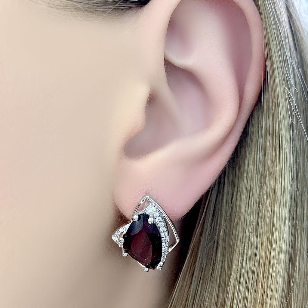 Серебряные серьги с натуральным гранатом 6.751ct (2096658)