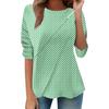 Женский свободный повседневный топ с длинным рукавом, круглым вырезом, пуговицами, принтом в полоску, футболка