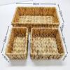 Европа Плетеная корзина для хранения Прямоугольная корзина из морской травы Коробка Плетеный ротанговый контейнер Органайзер для полки Кухня Дом Ванная комната Декор