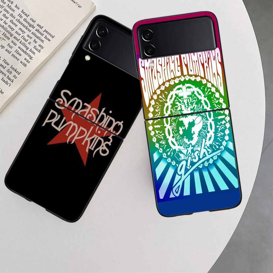 Rock The Smashing Pumpkins Phone Case For Samsung Z Flip 7 6 5G Galaxy Z Flip 5 4 3 Black Hard Cell Cover Luxury PC Shell Coque