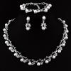 Collar Choker Leaf Flower Tassel Pearl Wedding Jewelry Crystal Necklace Earrings Bracelet Set
