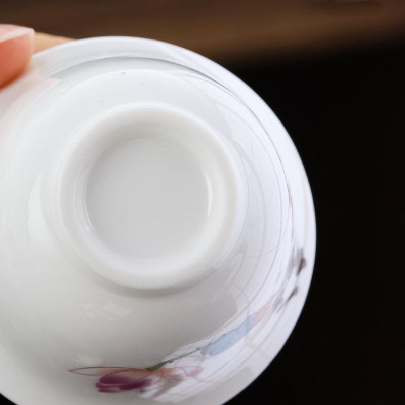 Изысканная белая фарфоровая чашка для чая кунг-фу 1 шт., китайские чайные наборы, чайная утварь, набор китайских чайных чашек, дорожная чаша для чая кунг-фу