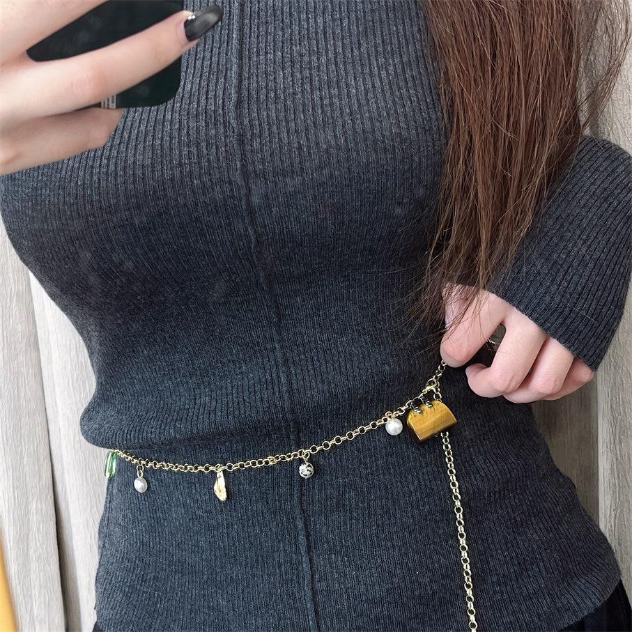 Универсальное ожерелье и цепочка на талию из натурального камня 2024 года: Высококлассный, уникальный стиль