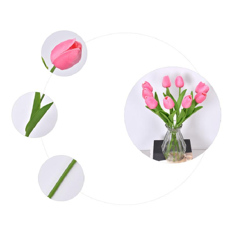 10XИскусственный ложный цветок тюльпана Поддельный букет цветов Домашний свадебный декор