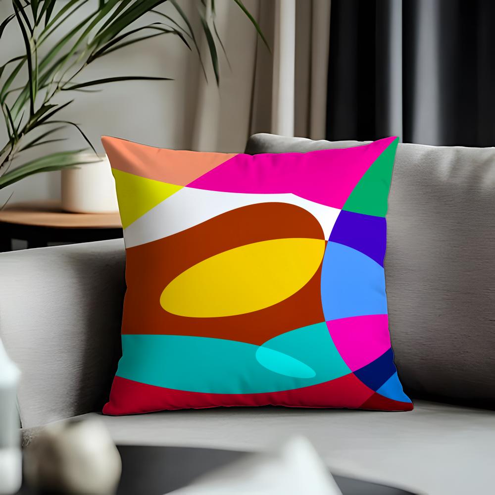 Viral AAbstract Curveful Cushion Cover Antidustmite Pillowcase Invisible Zipper Silky Short Plush Sofa Cushion Cover