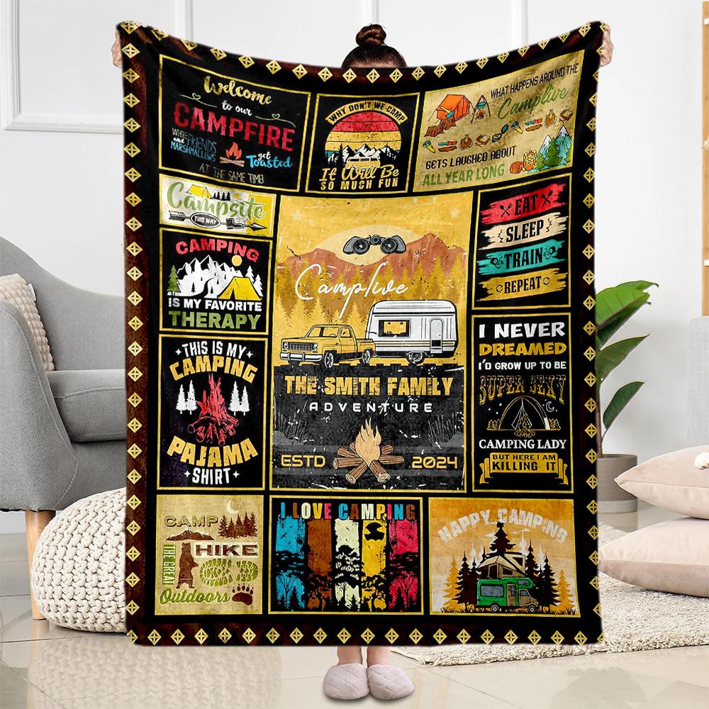 Campfire Night Adventure Blankets are suitable for living rooms,making them an ideal choice for outdoor travel and gifts.
