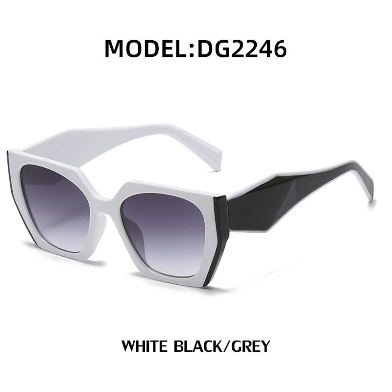 Fashion Cat Eye Wide Glasses Legs Sunglasses Women'S High-End Full-Frame Sunglasses Uv Protection