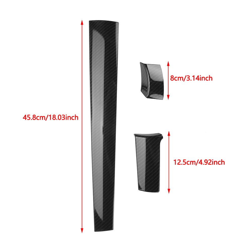 Для Honda Civic 2016-2017 3 шт., цвет углеродного волокна, цвет салона автомобиля, передняя центральная панель управления, полосатый чехол на приборной панели
