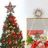Звезда-навершие для рождественской елки со светом Простая установка Светящаяся полая звезда Навершие для елки Украшение для рождественской елки