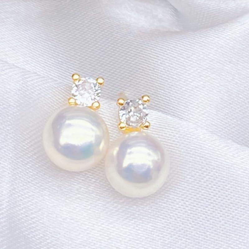 Natural Freshwater Pearl Earrings for S925 Silver Flower 18K Thick Gold Dangling Pearl Perfect As a for Parties Women, Posts, Motif, Plating, Large,