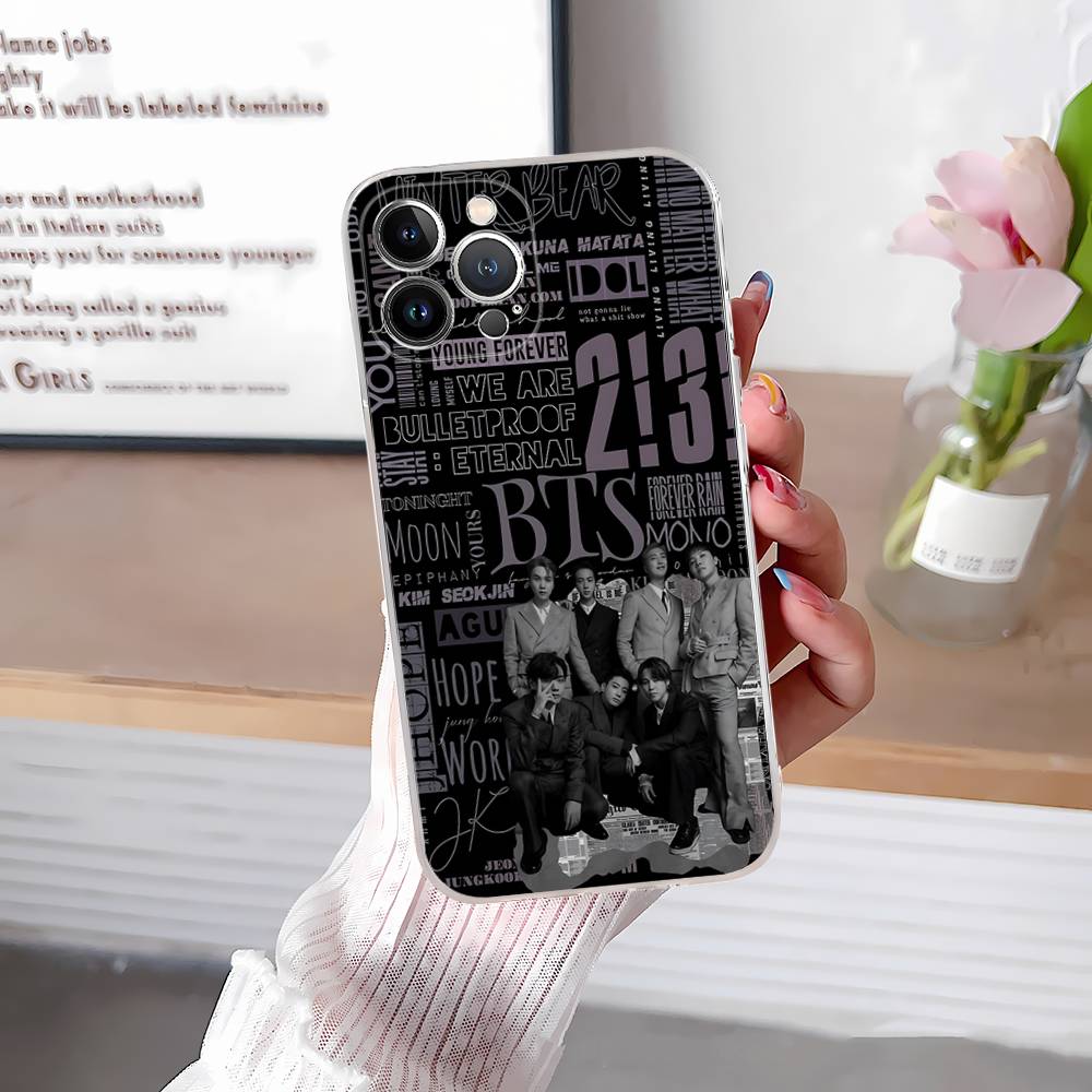K-Pop Cartoon Boys B-BT21S Transparent Phone Case For IPhone 17 Air 16 Pro Max 15 14 13 12 11Plus Shockproof Cover