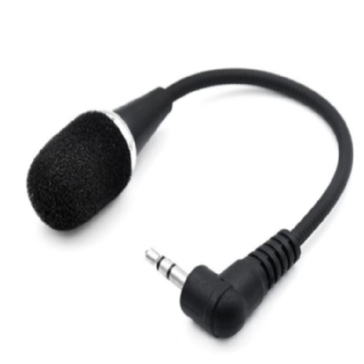 Bendable 3.5mm Mini External Mic Double Channel Auditory Input For Karaoke Live Broadcast Studio Recording Metal