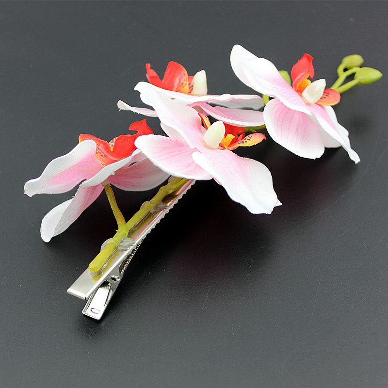 Цветы Заколка для волос с ветками Заколка для волос с цветком фаленопсиса Аксессуары для волос Украшения для волос Цветочная заколка для волос Искусственный цветок