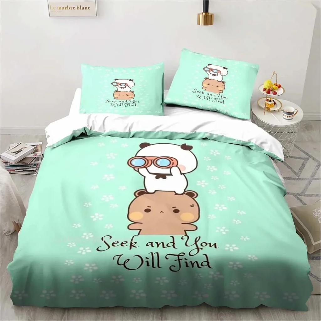 Cute Bubu And Dudu Cartoon Print All Season Twin Bedding Set Comforter Set Bed Duvet Cover Double King Comforter Cover