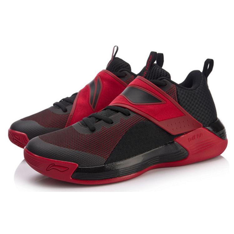 Li Ning Yushuai Нескользящие Легкие Средневысокие Баскетбольные Кроссовки Мужские Черно-красные ABPN015-5