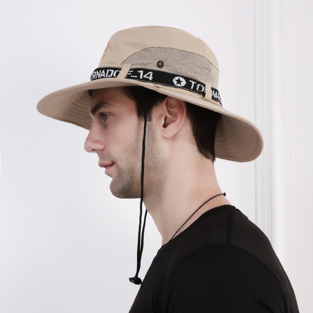 Fishing Camping Hiking Sombrero Summer Wide Brim Bucket Hat Sun Hat UV Protection Cap
