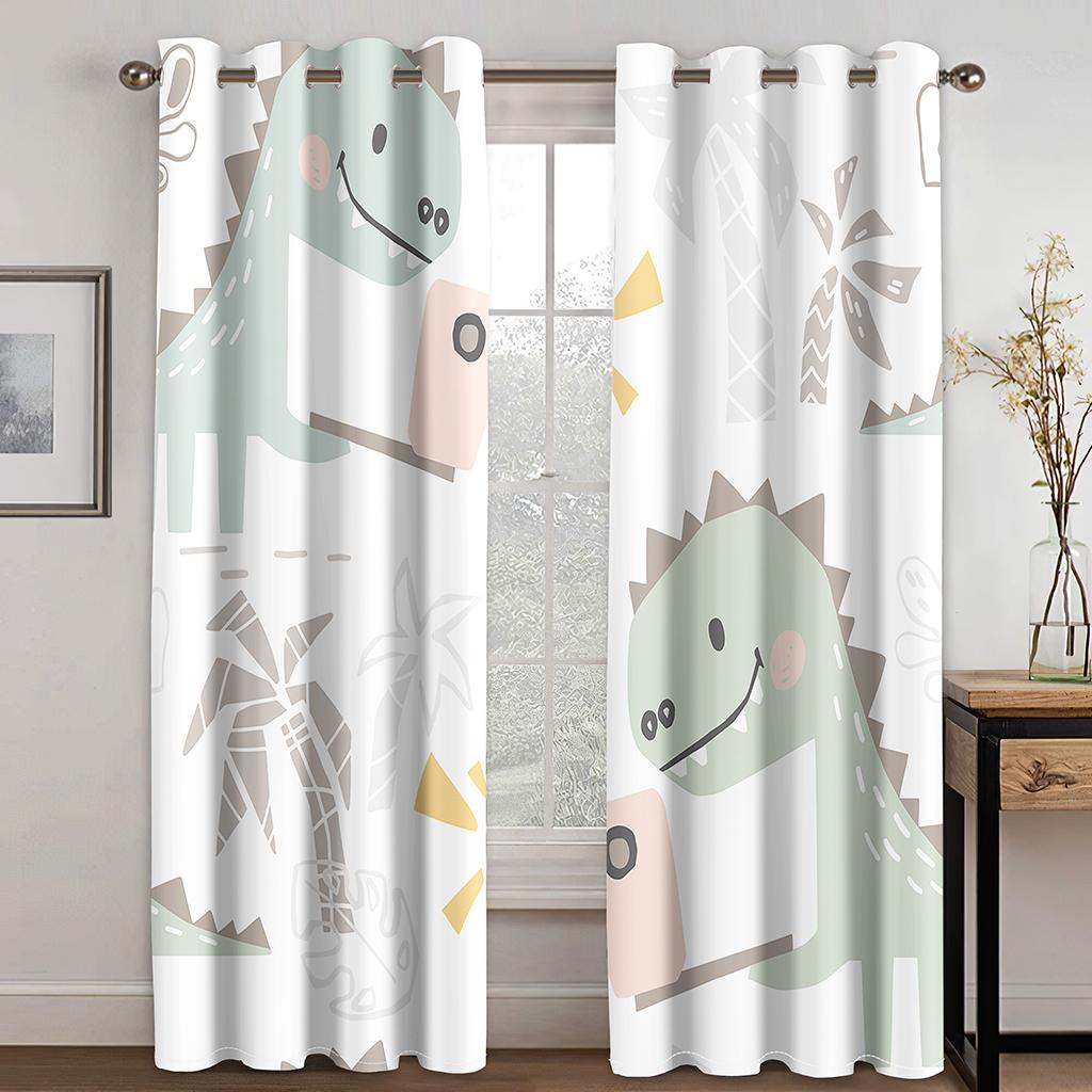 Современный декор спальни с динозаврами, шторы для гостиной, шторы для спальни, современные полиэстеровые шторы с принтом