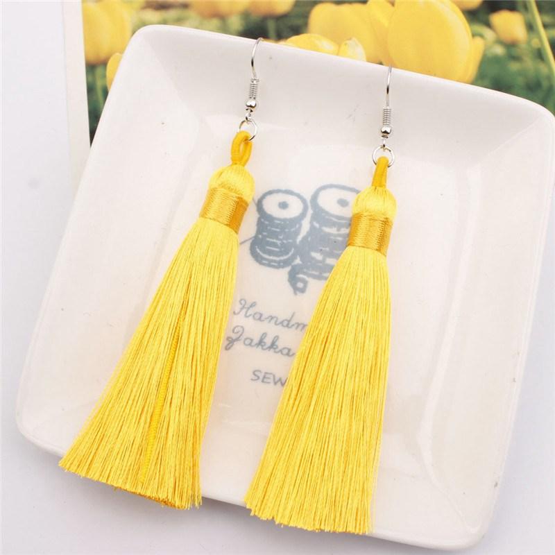 Подарок в виде капли, 1 пара сережек, красивые серьги с кисточками, длинные, с узором в стиле бохо, полихромные