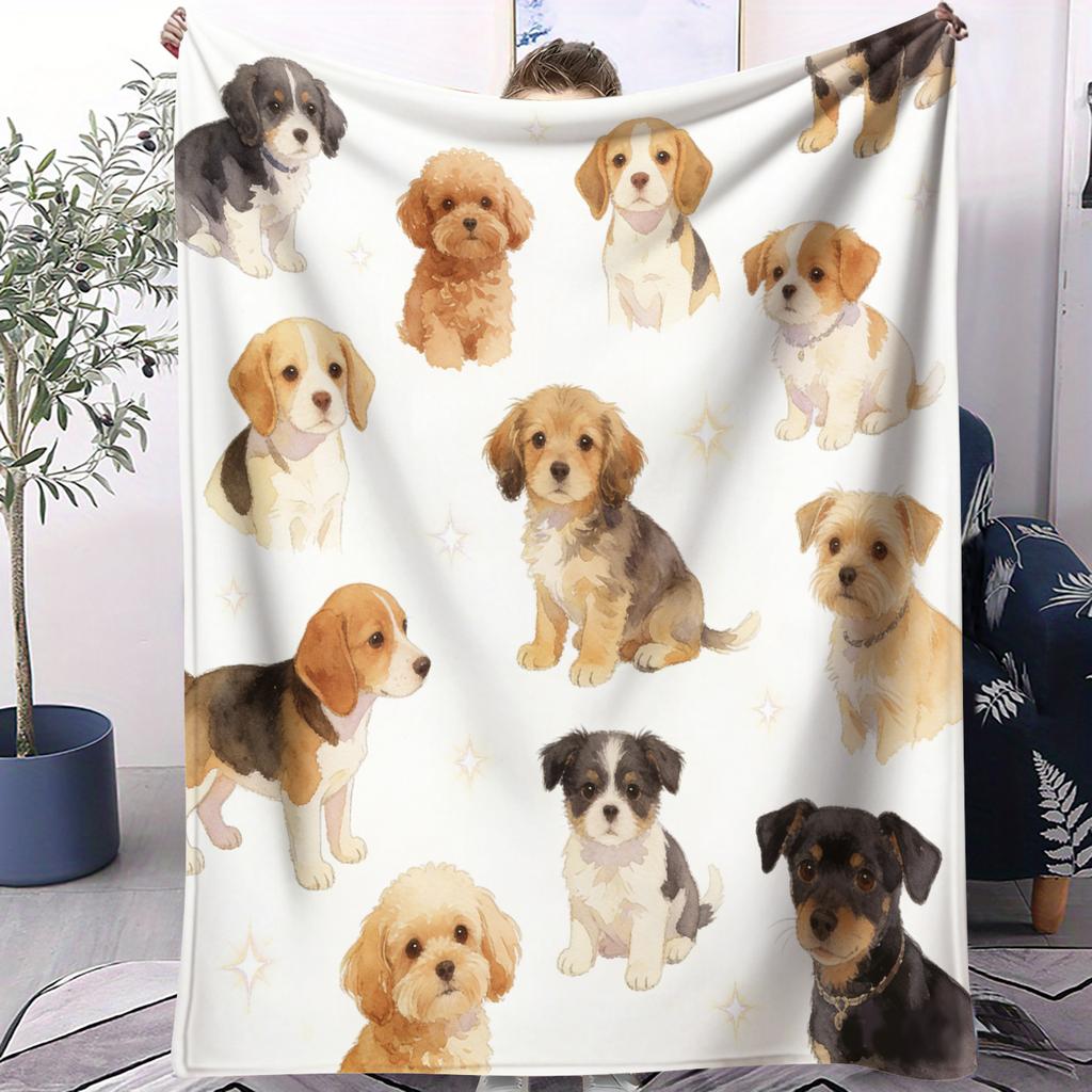 Hot Dog Cute Pet Printed Pattern Blanket Small Cover Blanket Soft And Suitable For All Seasons Dormitories Bedrooms Sofas Nap