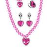 1 компл. ожерелье для девочек, игрушка, цветные, из бисера, элегантные, для ролевых игр, со стразами, браслет с сердечками и серьгами, комплект ювелирных изделий принцессы