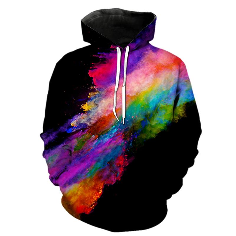 Новые мужские толстовки с капюшоном 3D Printe Powder Splash Tie Dye Pattern женские унисекс парные модные повседневные осенне-зимние толстовки топы