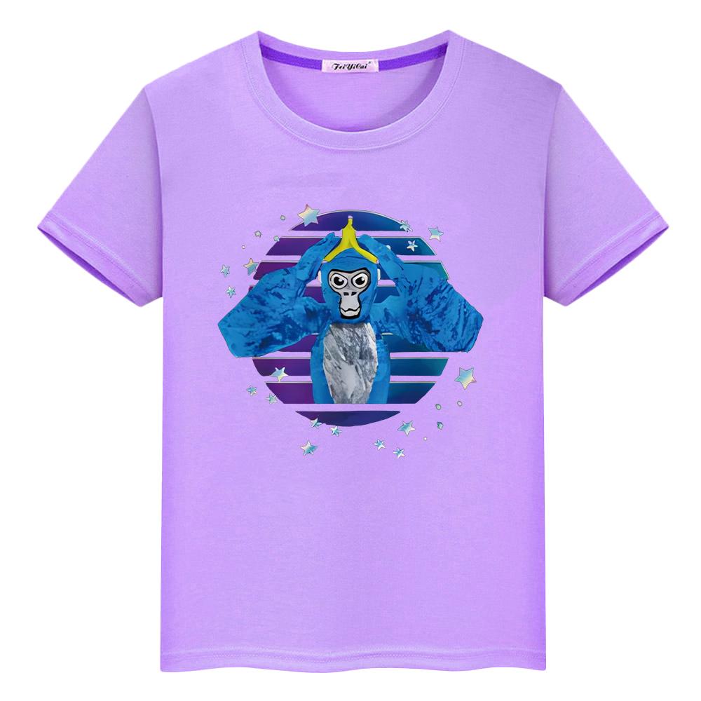 Футболка для детей, мальчик 10 лет, с принтом гориллы, кавайные шорты, 100% хлопок, аниме-топы, футболка с принтом гордости y2k, цельная одежда для девочек