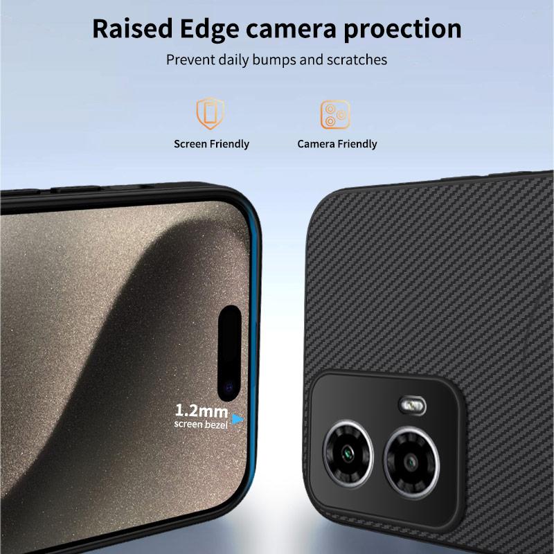 For Motorola Moto G34 5G/Motorola Moto G45 5G Magnetic Case WANLONFENG TQ Series Carbon Fiber Texture PC TPU Phone Cover