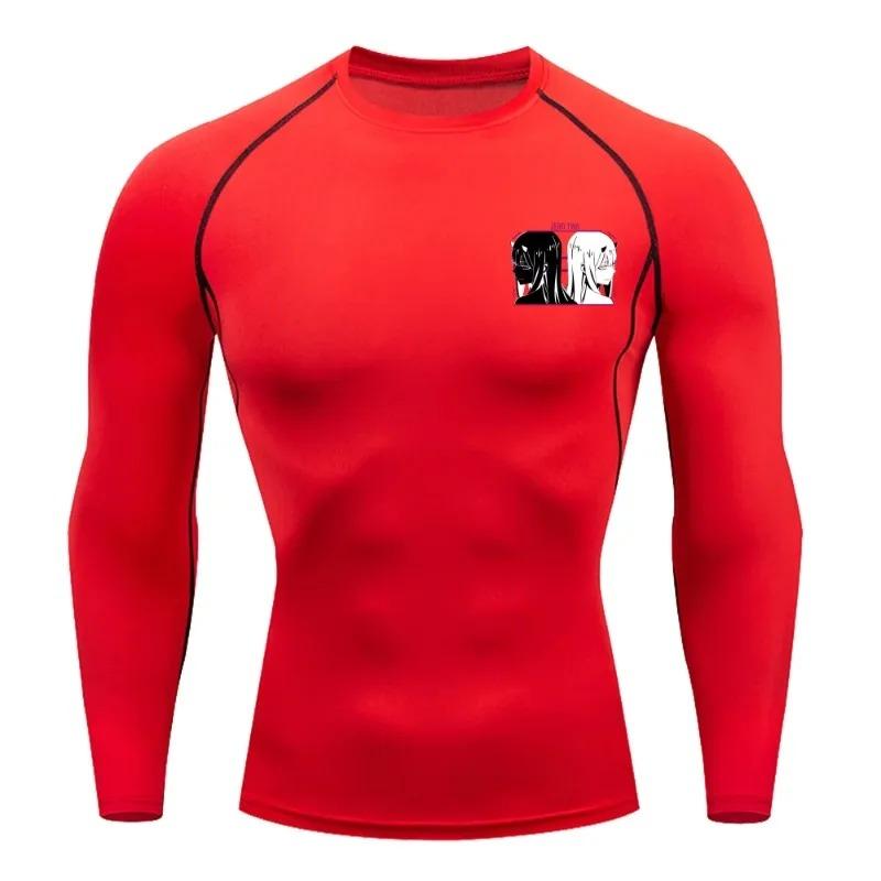 Zero Two Men Compressed Shirt Sports Quick Drying Fitness T-shirt Sweat-Absorbent Jogging Cycling Outdoor 8 Colors Short Sleeve