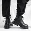 Черные мужские ботинки на толстой подошве Модный и трендовый мужской стиль Уличный мотоцикл Повседневный офисный вечерний взрослый обувь популярный