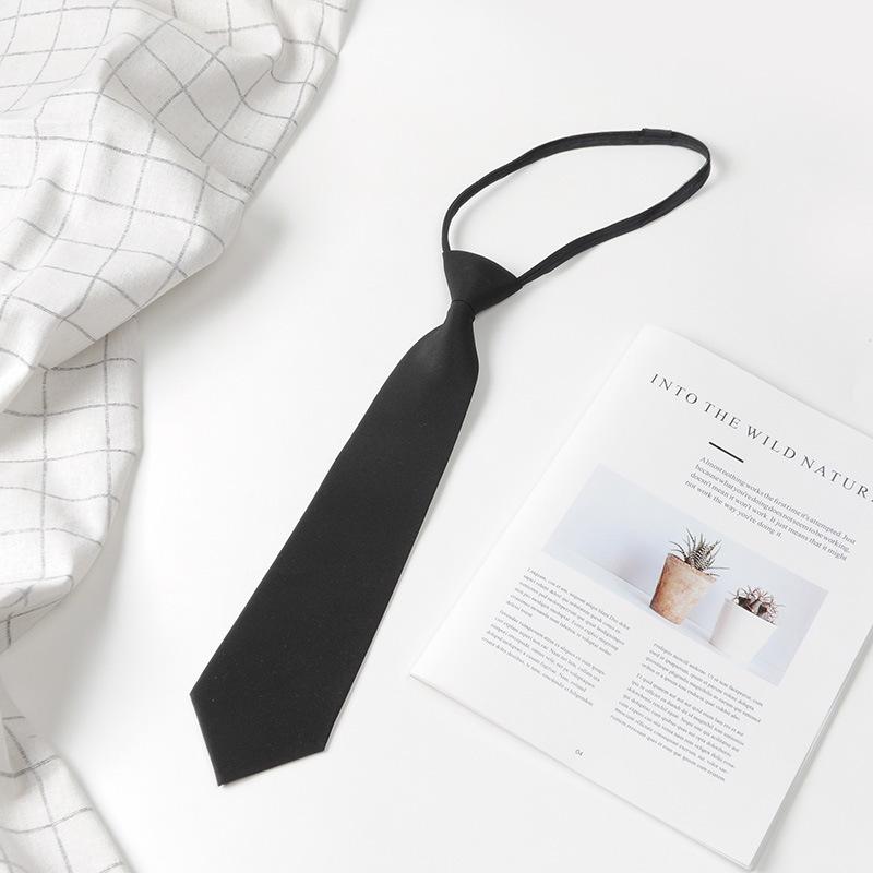 Tie Men's Formal Business 8cm Pure Plain Lazy Zipper Tie