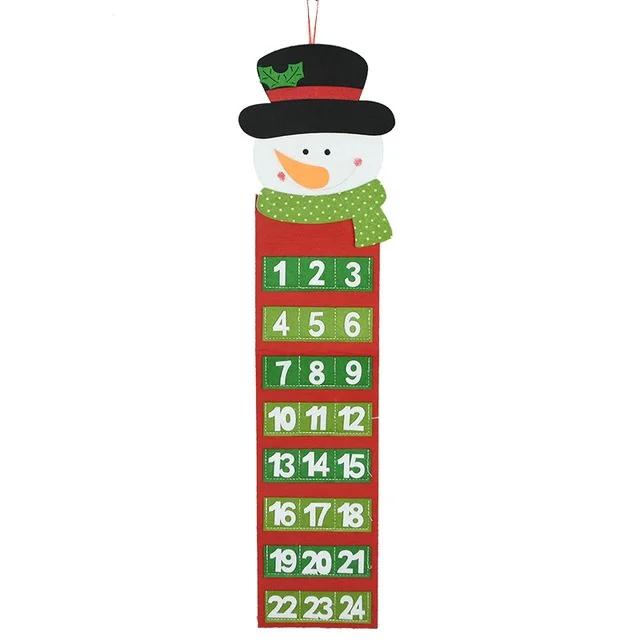 New Year Gift Christmas Calendars Pendant Cartoon Snowman Santa Claus Countdown Calendar Xmas House Wall Hanging Ornament
