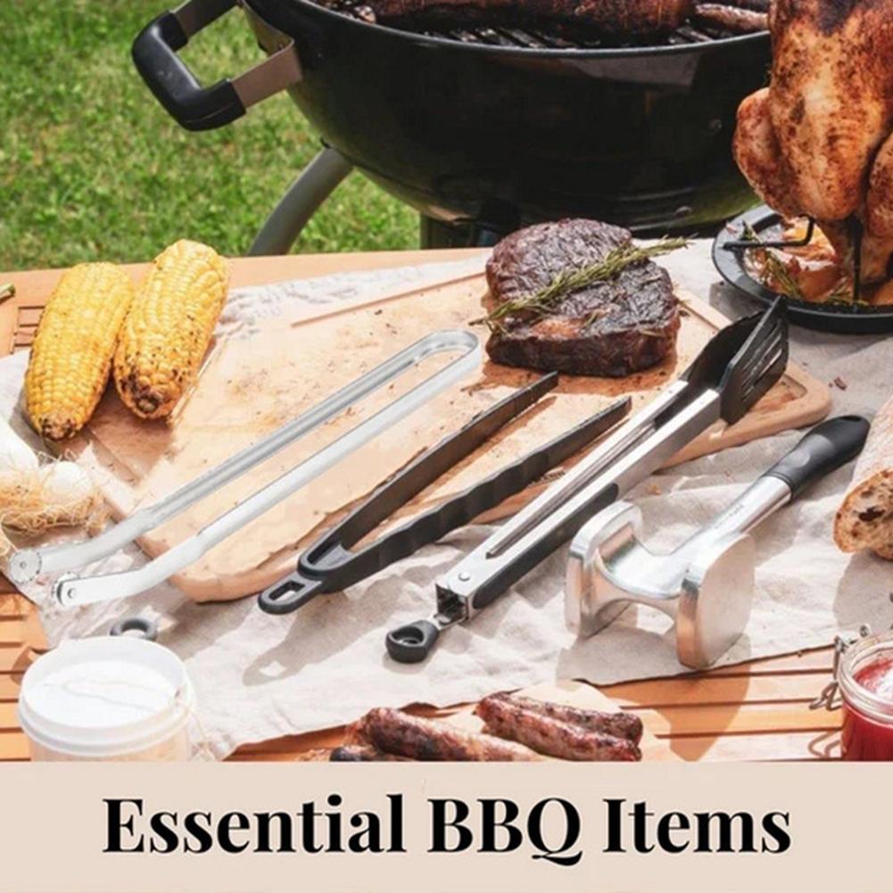 Щипцы для еды из нержавеющей стали, новые щипцы для переворачивания колбасок для гриля, кемпинга, многоцелевой кухонный зажим для стейков