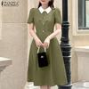 Womens Summer Casual Elegant Short Sleeve Dress