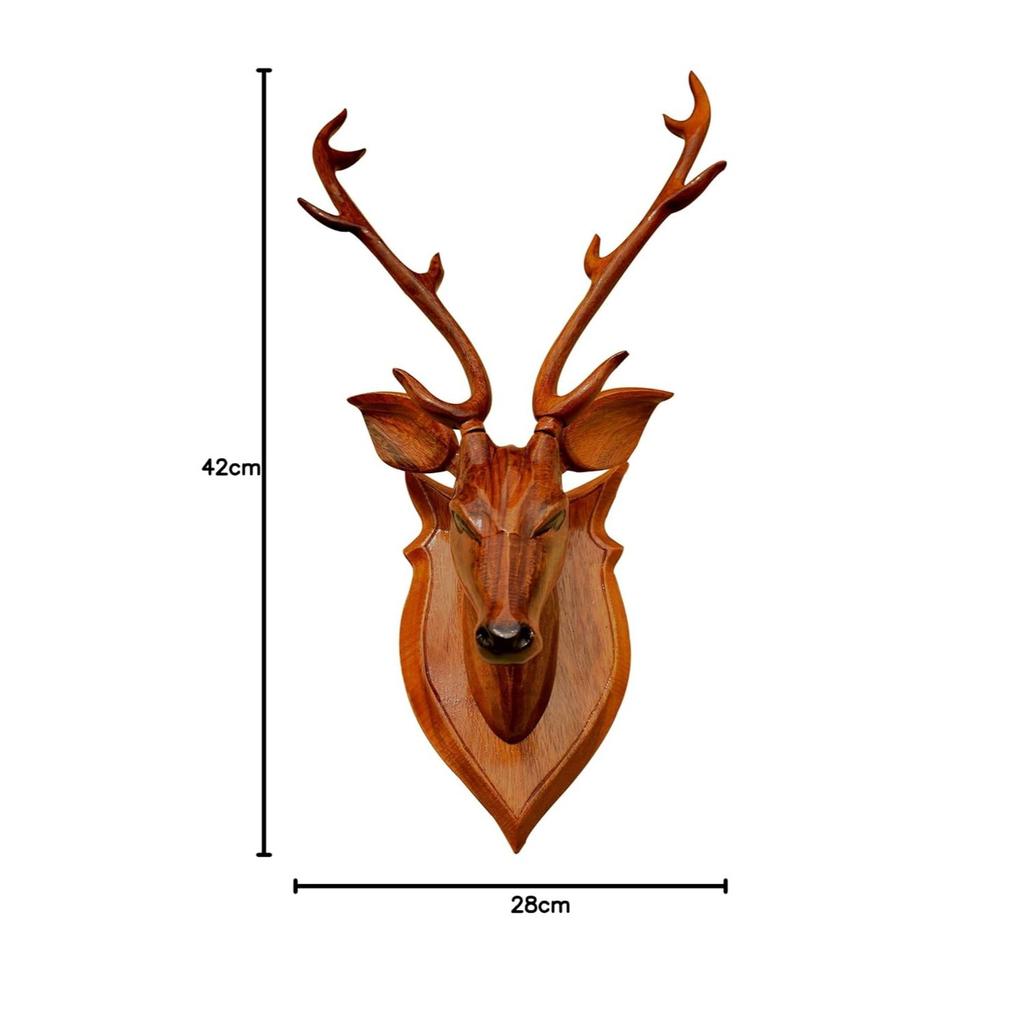 New Home Decor Item “DEER HEAD”42 Cm High (after Fitting) – Wooden Handicraft Showpieces Product for Wall Decoration.
