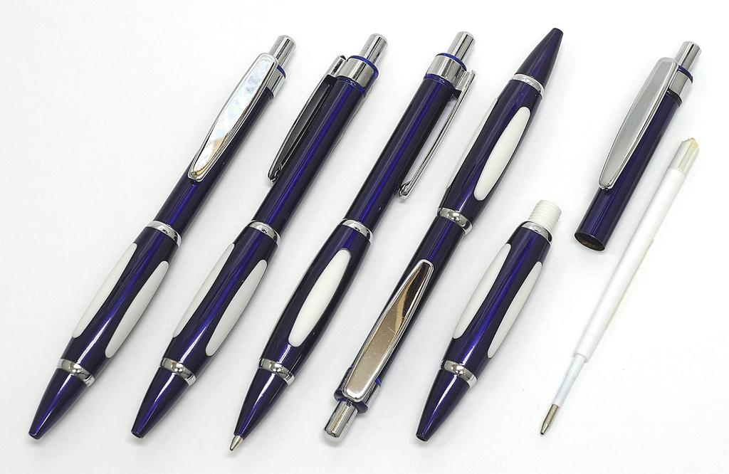 Чехол для карандаша из зернистой кожи Moss Green Metal Touch Silver Bar и шариковая ручка Metal Scorpion Shocking Blue SASMG-ALST-B989A-L