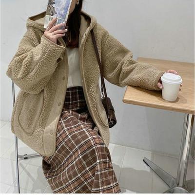Новая куртка с капюшоном на осень и зиму, корейская версия, свободная, облегающая, универсальная, кардиган в иностранном стиле, теплая и модная.