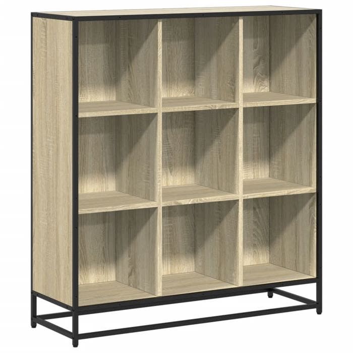 VidaXL Bibliothèque chêne sonoma 97,5x33x107,5cm bois ingénierie métal, étagère à livres, porte-livres, support à livres, 3300861