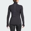 Adidas Женский топ Techfit Cold.Rdy с длинным рукавом и застежкой-молнией 1/4, черный, женская уличная одежда HY3215