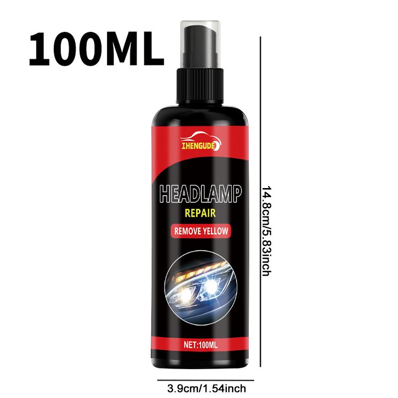 100ml Headlight Repair Spray, Innovative Car Headlight Repair Kit, Easily Solves the Problem of Oxidation and Yellowing, Restores the Shine of the