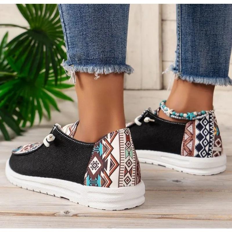 Fashion Fashion Women's Round Toe Walking Cloth Shoe Color Matching Casual Comfortable Shallow Mouth Thick Sole Sneaker Zapatos De Mujer