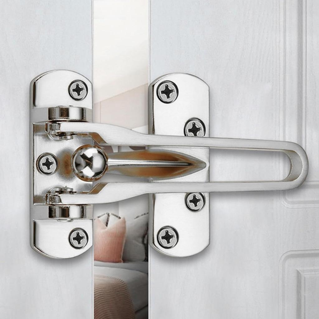 TopHomer Swing Bar Дверной замок Внутренний дверной цепной замок из цинкового сплава Замок-защелка для гостиничной двери для безопасности дома Простота установки (черный)