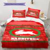 Rabbitohs Pattern Bedding Set Quilt Cover Pillowcase Home Decor Gift (1 * duvet cover + 2 * pillowcase, without core)