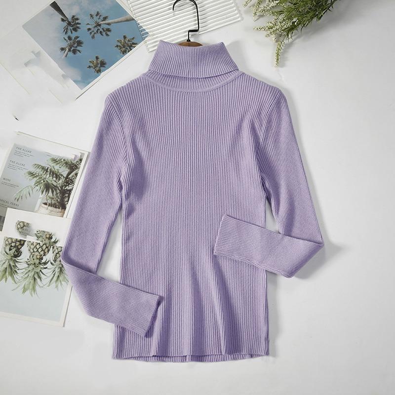 Водолазка свитер женский с базовой рубашкой осень и зима новый длинный рукав теплый тонкий однотонный свитер