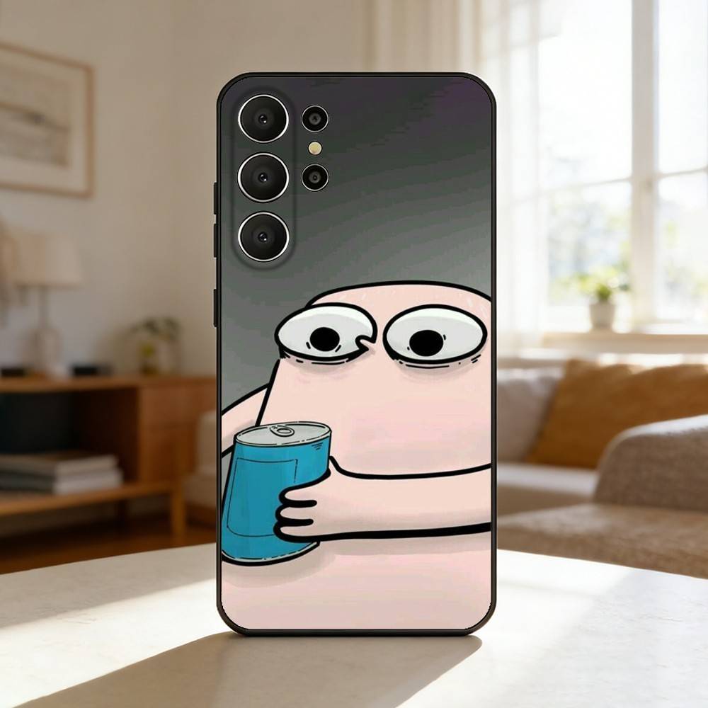 Cartoon K-Ketnipz Cute Painting Phone Case For Samsung S26,S25,24,23,22,30,21,10,9,Ultra,Plus,Lite,Black Soft Case