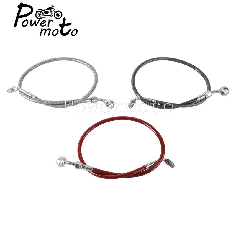 65cm 70cm 75cm Motorcycle Brake Hose Oil Tube Braided Hydraulic Brake Line Cable For Harley Softail Street Bob Standard 2018-23