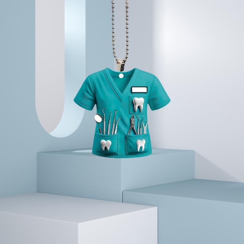 Автомобильное зеркало заднего вида, украшение на стоматологическую тематику, кулон для костюма стоматолога, акриловое украшение, подвеска